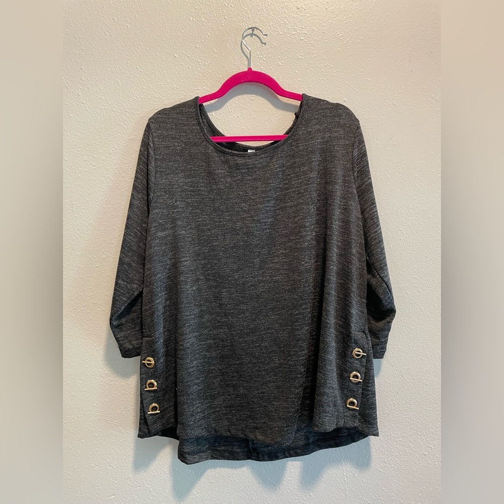 2X NY Collection Women’s Gray Long Sleeve Blouse New With Tags - Picture 5 of 12